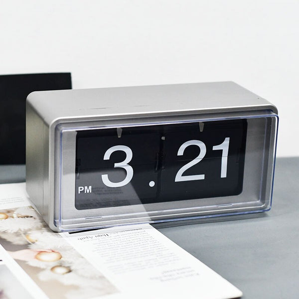Modern Retro Table Flip Clocks - Gold, Silver, Black & White