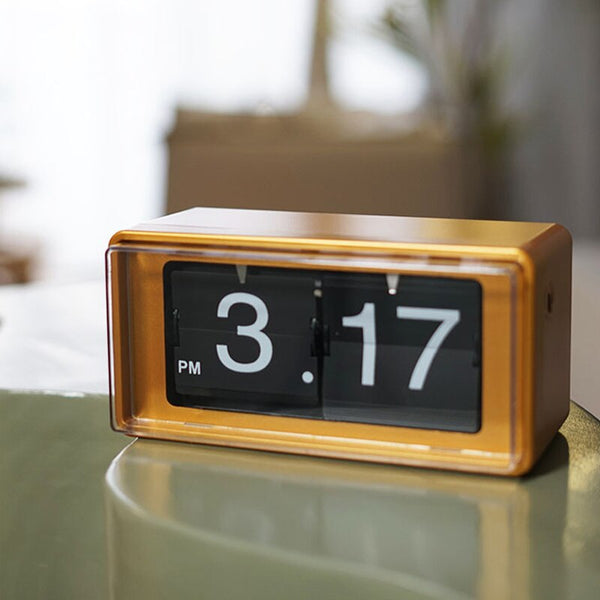 Modern Retro Table Flip Clocks - Gold, Silver, Black & White