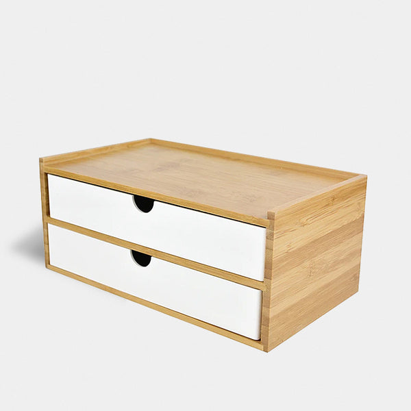 Wooden Desk Organiser Drawers - White & Black - 1, 2 & 3 Drawers