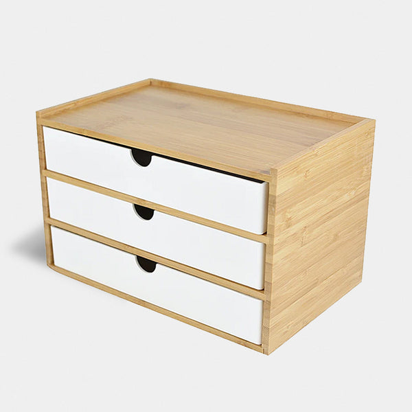 Wooden Desk Organiser Drawers - White & Black - 1, 2 & 3 Drawers