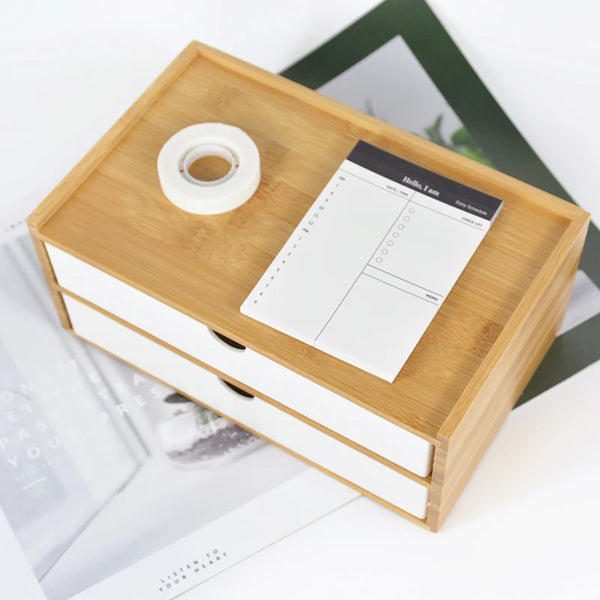 Wooden Desk Organiser Drawers - White & Black - 1, 2 & 3 Drawers