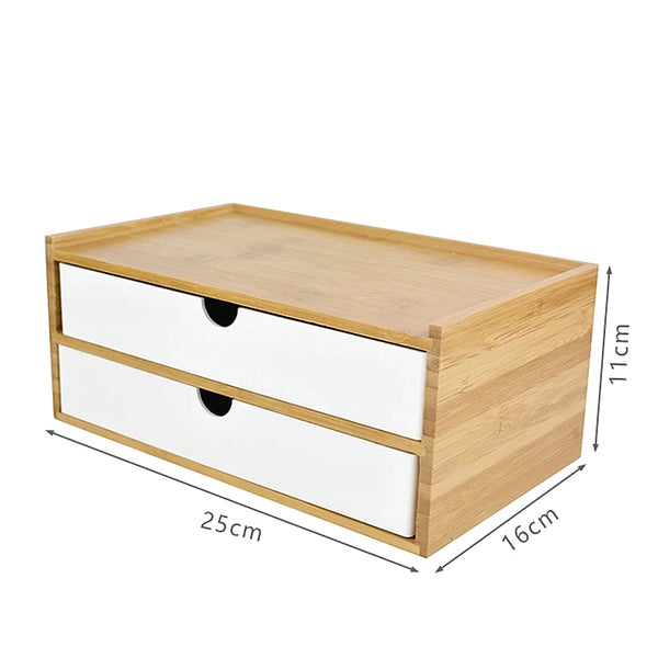Wooden Desk Organiser Drawers - White & Black - 1, 2 & 3 Drawers