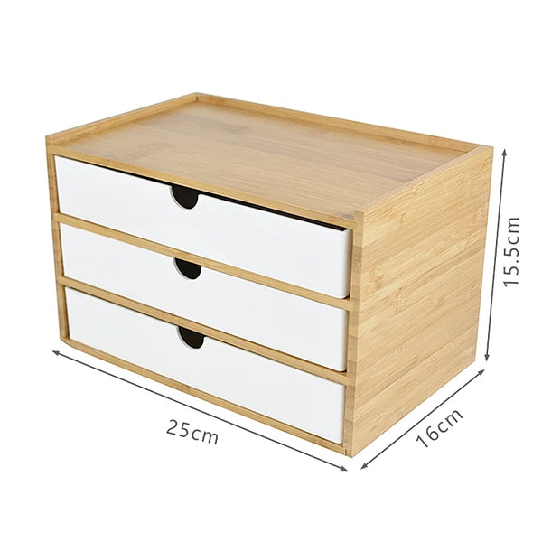 Wooden Desk Organiser Drawers - White & Black - 1, 2 & 3 Drawers