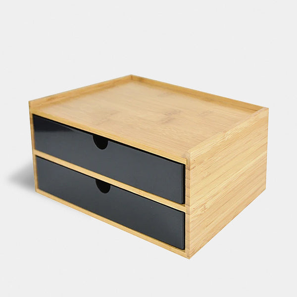 Wooden Desk Organiser Drawers - White & Black - 1, 2 & 3 Drawers