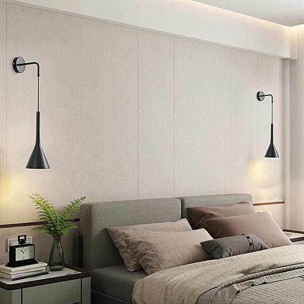 Contemporary bedside hanging pendant wall lights - Black, White, Grey