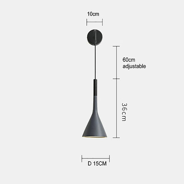 Contemporary bedside hanging pendant wall lights - Black, White, Grey