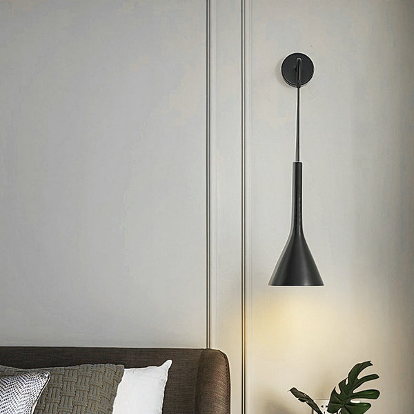 Contemporary bedside hanging pendant wall lights - Black, White, Grey