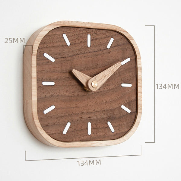 Modern Retro Midcentury Modern Noho Wooden Table or Wall Clock