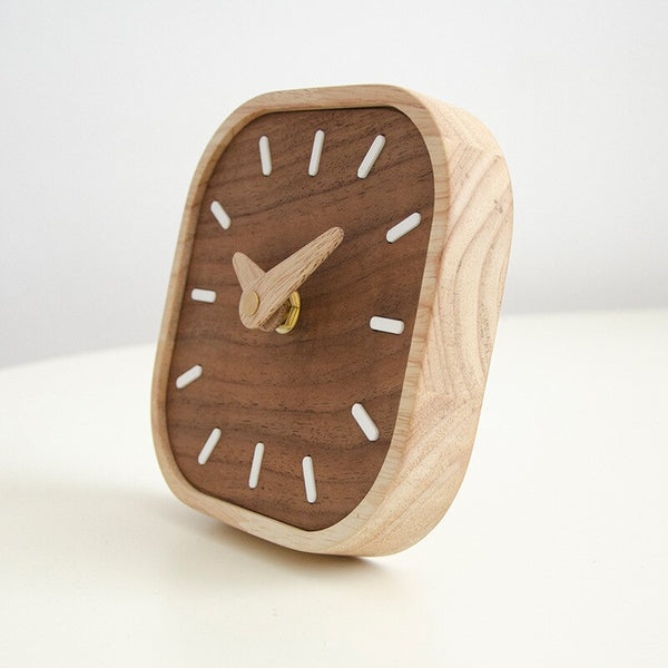 Modern Retro Midcentury Modern Noho Wooden Table or Wall Clock