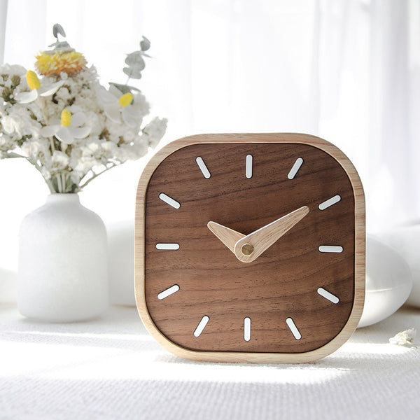 Modern Retro Midcentury Modern Noho Wooden Table or Wall Clock
