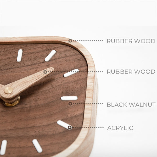 Modern Retro Midcentury Modern Noho Wooden Table or Wall Clock
