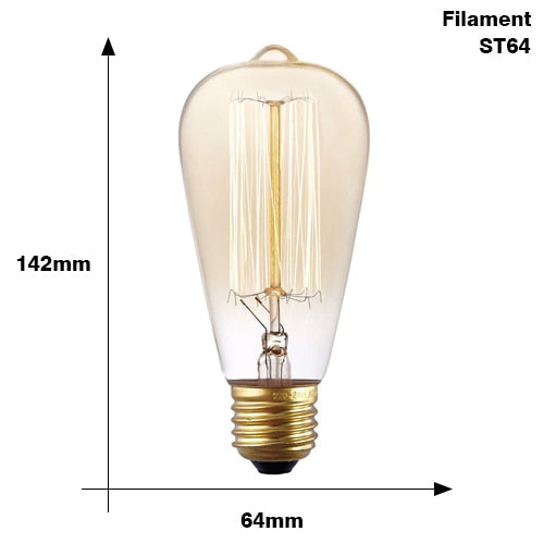 E27 Edison Filament & Spiral Bulbs - G80, G95, T45, ST64, T10