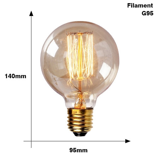 E27 Edison Filament & Spiral Bulbs - G80, G95, T45, ST64, T10