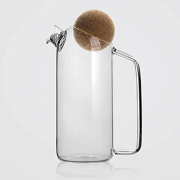 Modern glass and cork pitcher teapot - Small, Medium, Large