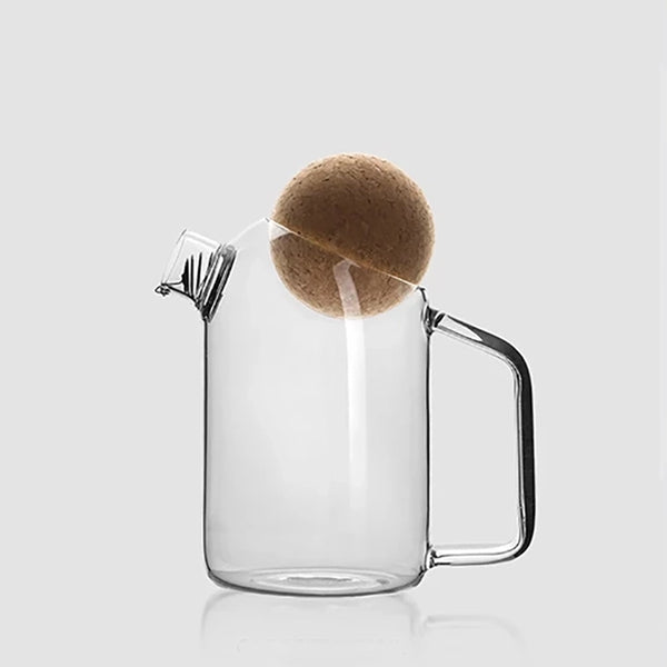 Modern glass and cork pitcher teapot - Small, Medium, Large