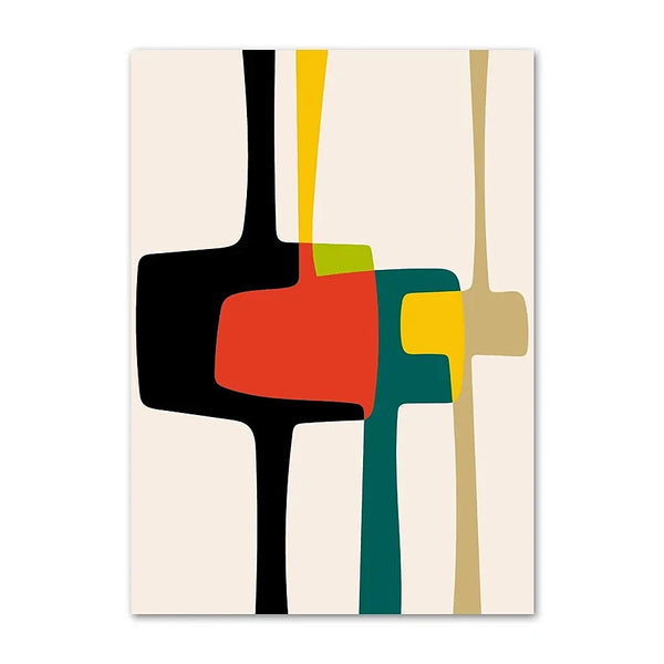 Abstract Colourful Graphic Mid Century Modern Art Prints