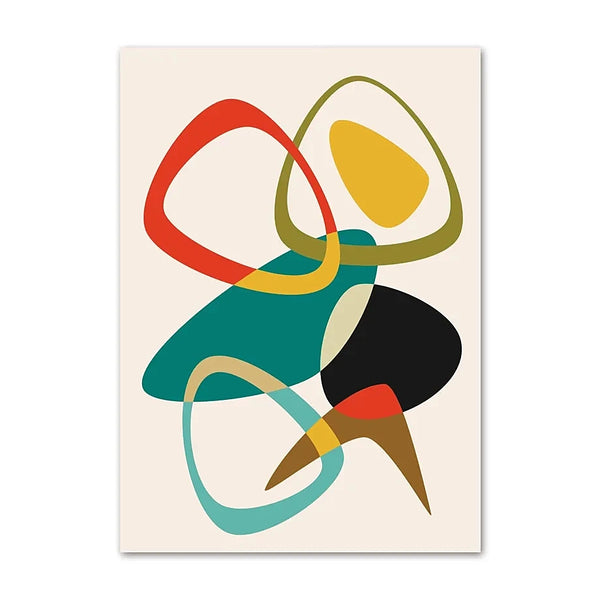 Abstract Colourful Graphic Mid Century Modern Art Prints