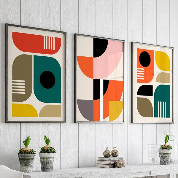 Abstract Colourful Graphic Mid Century Modern Art Prints