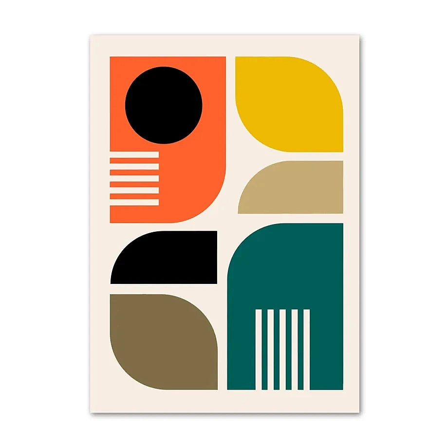 Abstract Colourful Graphic Mid Century Modern Art Prints