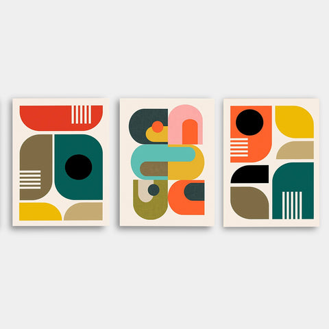 Abstract Colourful Graphic Mid Century Modern Art Prints