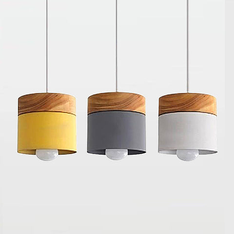 Modern scandi café pendant lights - Grey, White, Yellow