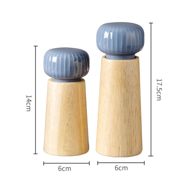 Ceramic Salt & Pepper Grinders - Blue & White - Small & Large