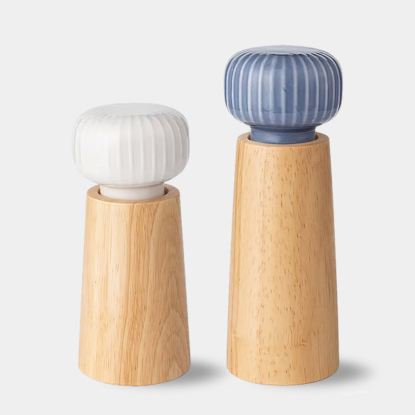 Ceramic Salt & Pepper Grinders - Blue & White - Small & Large