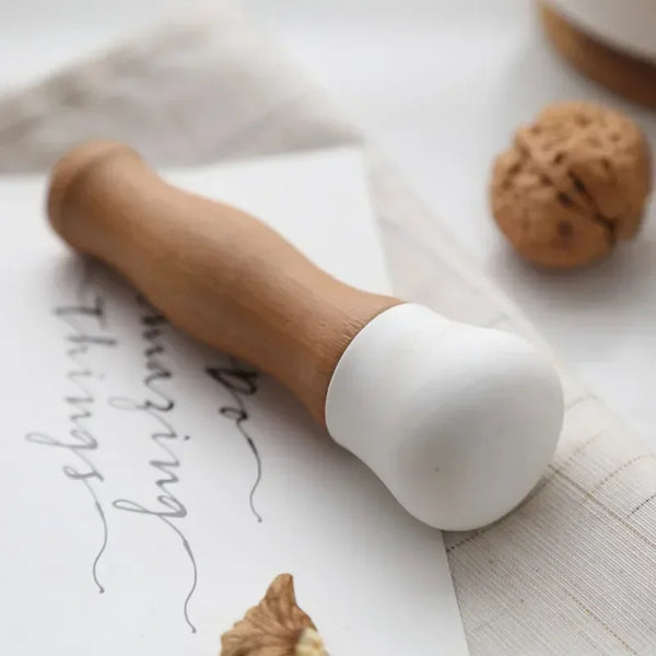 White Ceramic & Wood Pestle & Mortars - Small & Large