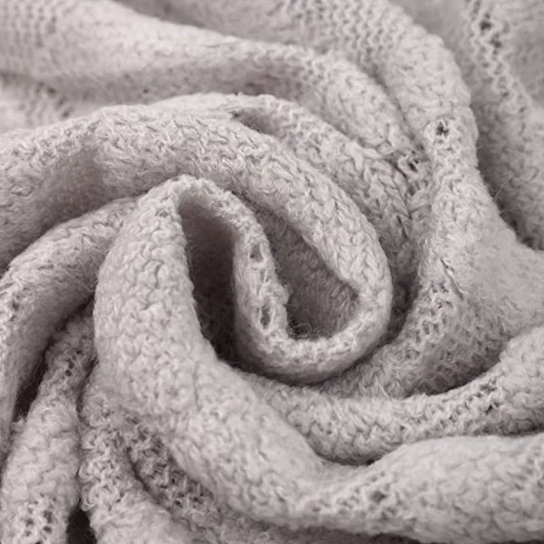 Neutral Colour Diamond Tassel Soft Throws - Grey, Caramel, Beige - Small & Large