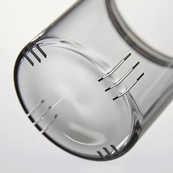 Contemporary Clear & Grey Glass Teapot - 680ml