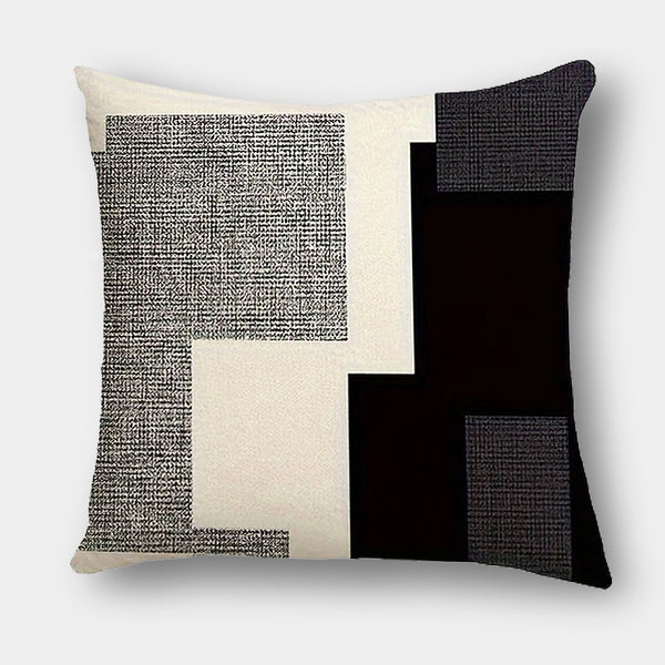 Modern Black , Grey and White Abstract Linen Cushions - 4 Designs - 45cm