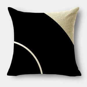 Modern Graphic Nearly Black Linen Cushions - 40cm, 45cm, 50cm