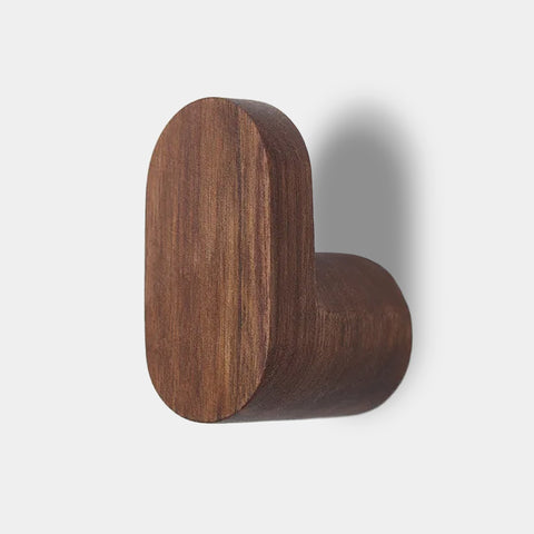 Contemporary Wooden L Wall Hooks - Walnut & Oak
