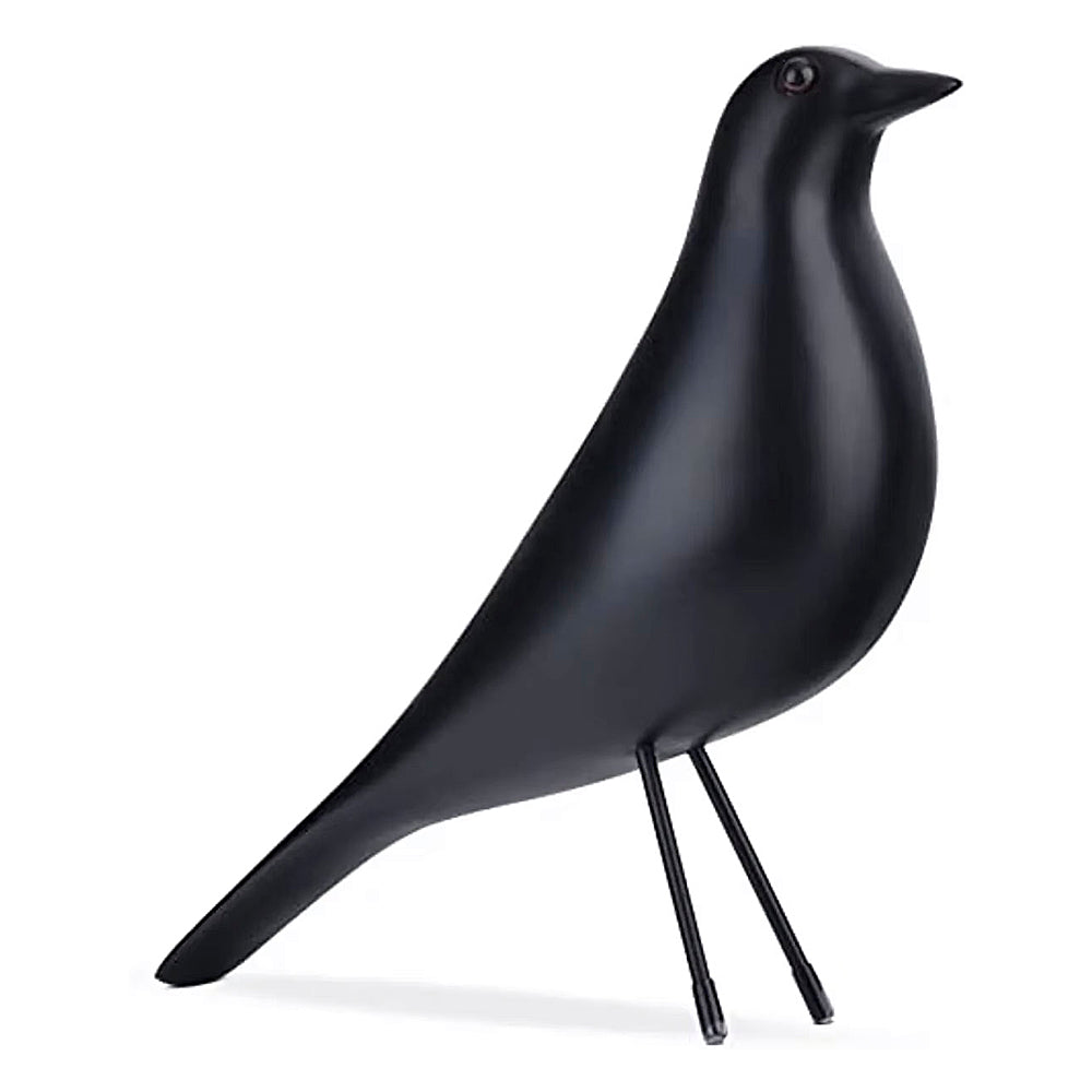Wooden eames scandi bird ornament - Black, White 