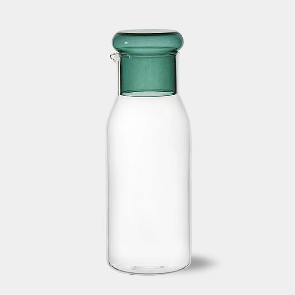 Glass Bottle Carafe Set - 850ml - Blue, Green, Yellow & Grey
