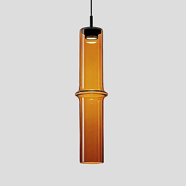 Glass Tube Pendant Lights - Orange & Grey - Small, Medium & Large