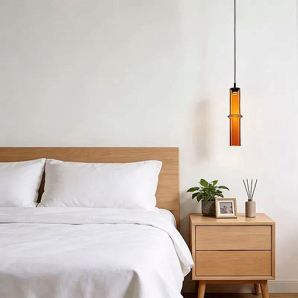 Glass Tube Pendant Lights - Orange & Grey - Small, Medium & Large