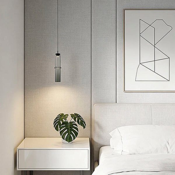 Glass Tube Pendant Lights - Orange & Grey - Small, Medium & Large