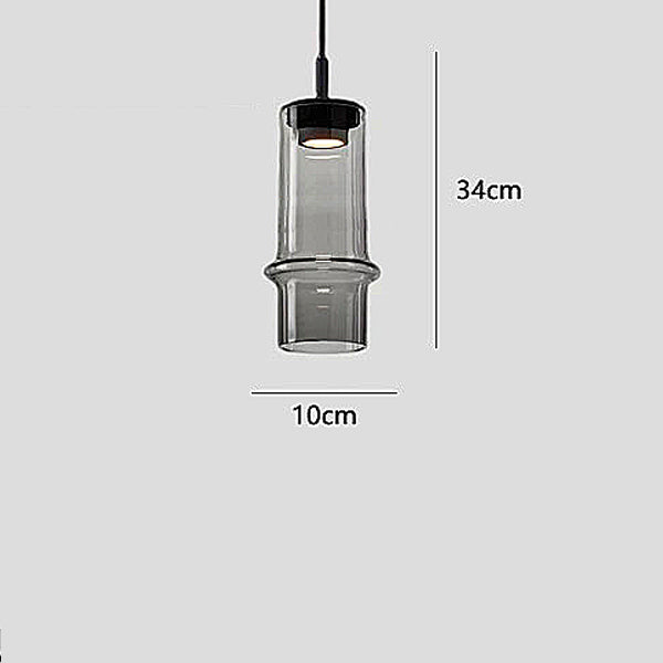 Glass Tube Pendant Lights - Orange & Grey - Small, Medium & Large