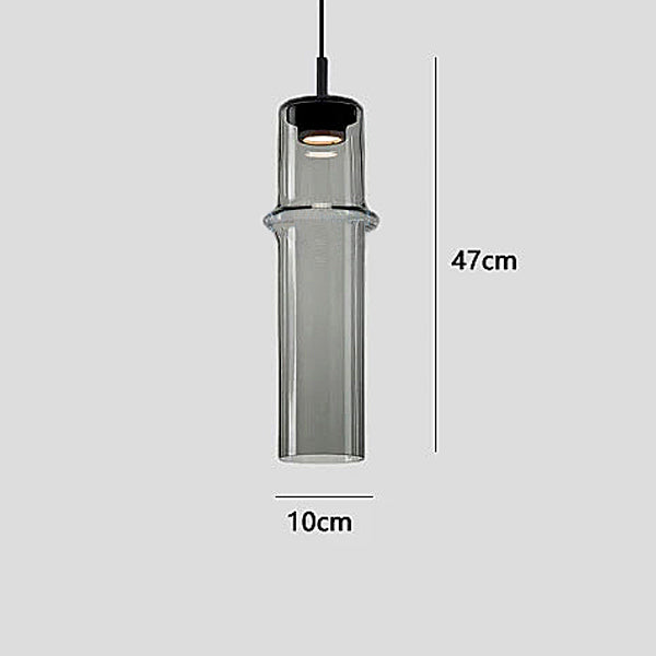 Glass Tube Pendant Lights - Orange & Grey - Small, Medium & Large