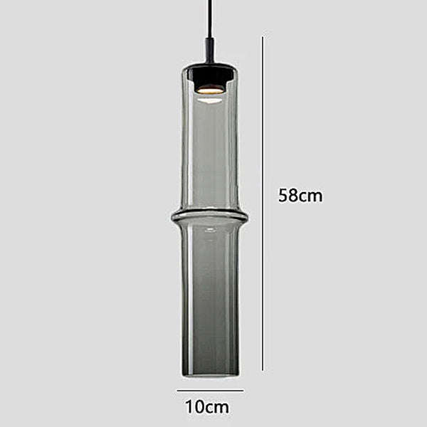 Glass Tube Pendant Lights - Orange & Grey - Small, Medium & Large