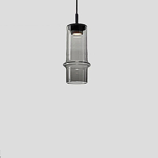 Glass Tube Pendant Lights - Orange & Grey - Small, Medium & Large