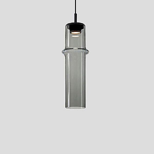 Glass Tube Pendant Lights - Orange & Grey - Small, Medium & Large