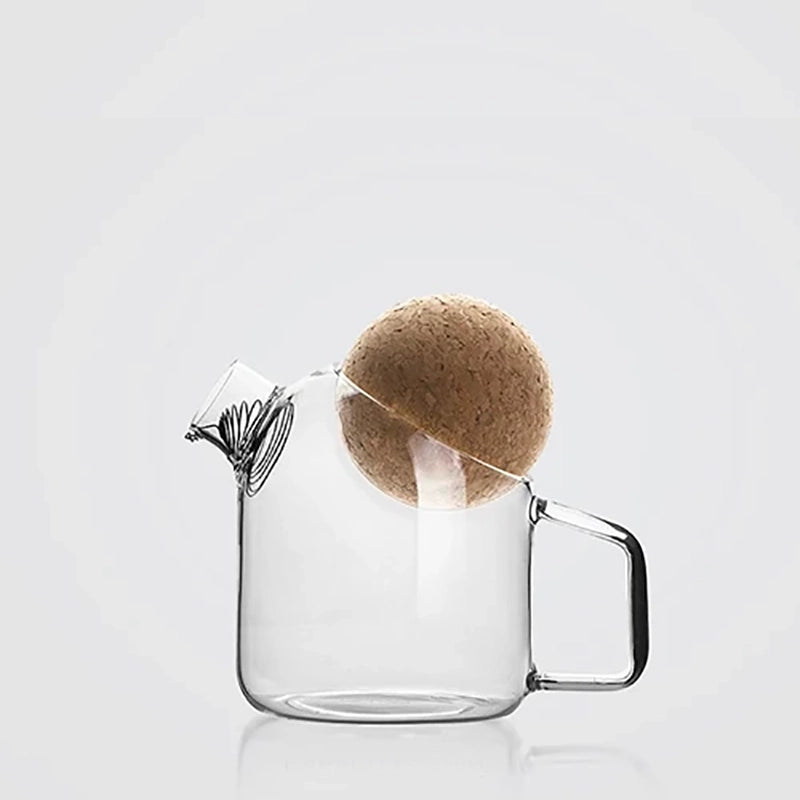 Modern glass and cork pitcher teapot - Small, Medium, Large