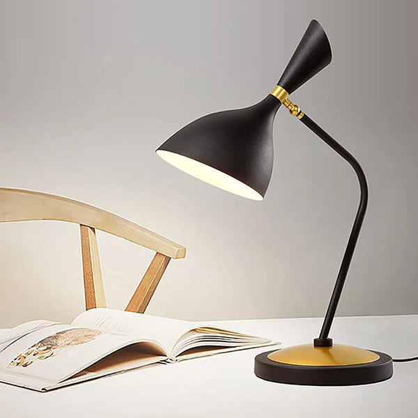 Mid Century Modern Tortona Desk Table Lamp - Black & White