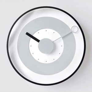 Contemporary Glass & Metal Target Wall Clock - 30cm - Grey, Beige, Green, Blue