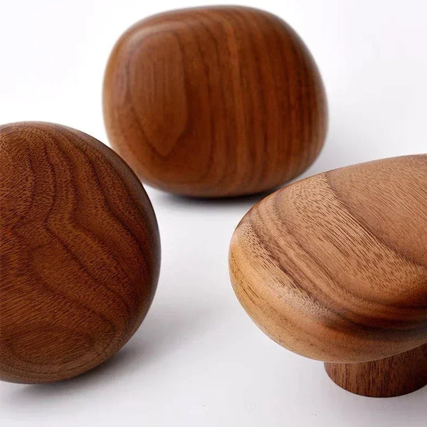 4 Piece Irregular Wooden Hook Set - Walnut & Beech