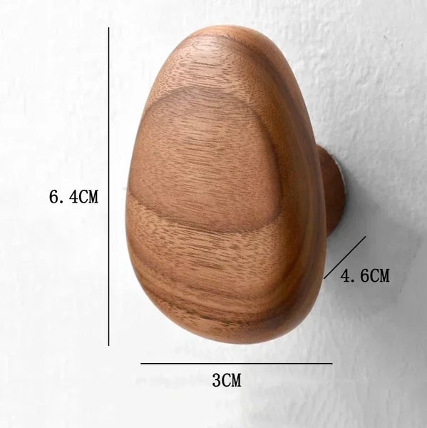 4 Piece Irregular Wooden Hook Set - Walnut & Beech