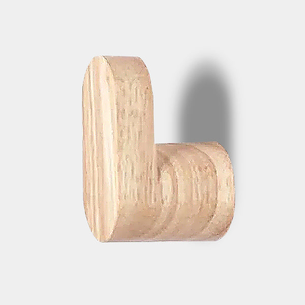 Contemporary Wooden L Wall Hooks - Walnut & Oak
