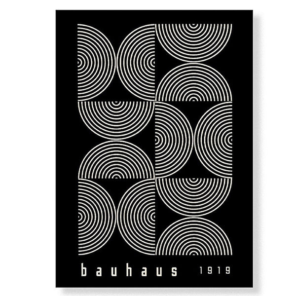 Mid Century Modern Bauhaus Black & White Exhibition Art Prints